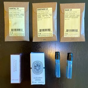 Bundle of seven designer perfume samples